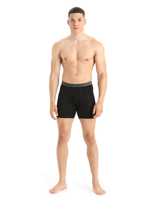 Icebreaker Merino Anatomica Long Boxers Black Herr - Underkläder