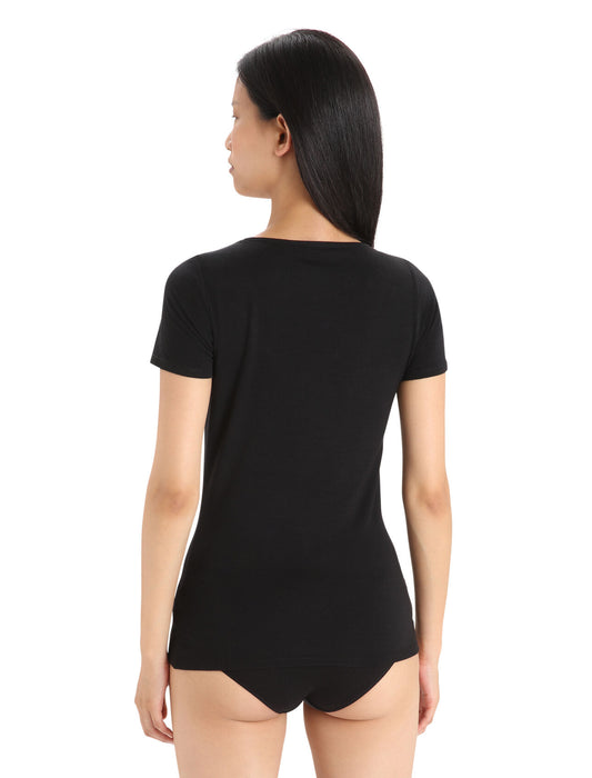 Icebreaker Merino Siren Short Sleeve Sweetheart Top  Black Dam - T-shirts & Linnen Dam