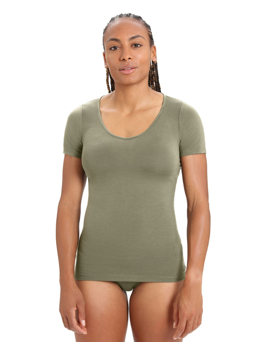 Icebreaker Merino Siren Short Sleeve Sweetheart Top  Loden Dam - T-shirts & Linnen Dam