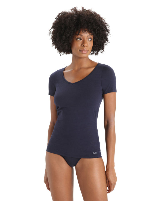 Icebreaker Merino Siren Short Sleeve Sweetheart Top  Midnight Navy Dam - T-shirts & Linnen Dam