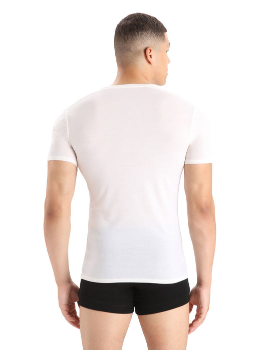 Icebreaker Merino Anatomica Short Sleeve V Neck T-Shirt  Snow Herr - T-shirts & Linnen