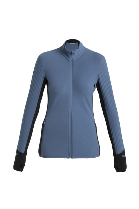 Icebreaker RealFleece™ Merino Descender Long Sleeve Zip Jacket Dawn/Black Dam - Tröjor Dam