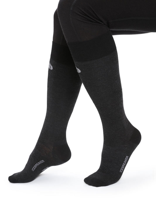 Icebreaker Merino Snow Liner Over the Calf Socks  Black Dam - Strumpor Dam