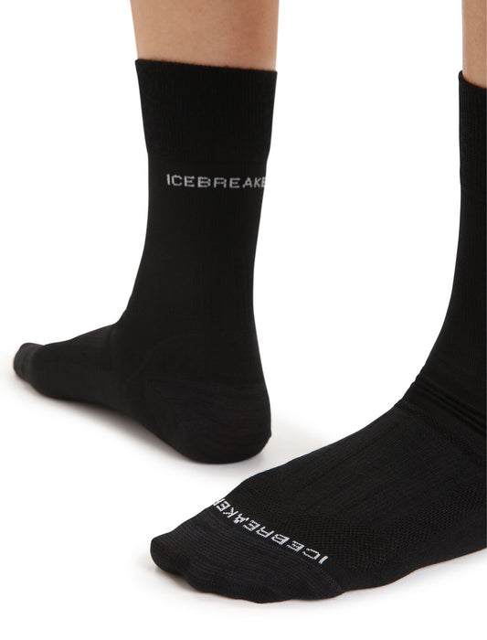 Icebreaker Merino Hike Liner Crew Socks  Black Dam - Strumpor