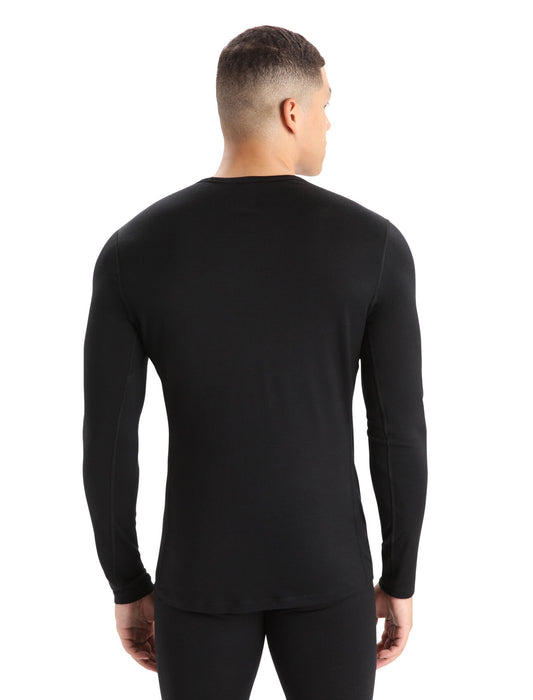 Icebreaker Merino 200 Oasis Long Sleeve Crewe Thermal Top  Black Herr - Underställ