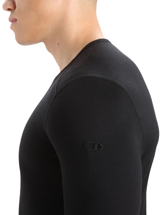 Icebreaker Merino 200 Oasis Long Sleeve Crewe Thermal Top  Black Herr - Underställ