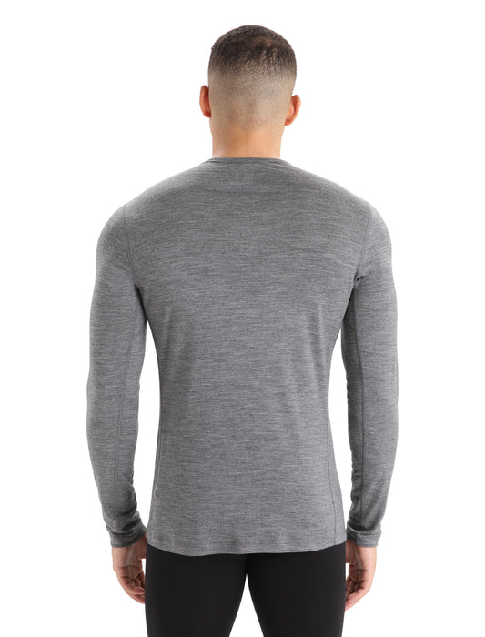 Icebreaker Merino 200 Oasis Long Sleeve Crewe Thermal Top  Gritstone Heather Herr - Underställ