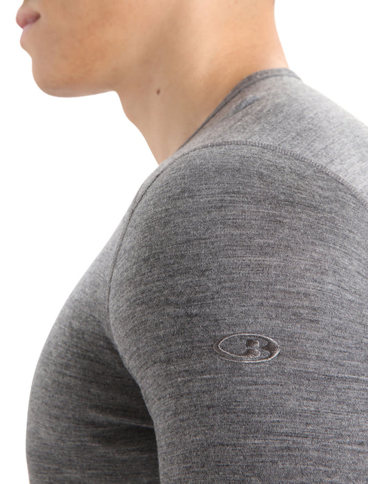 Icebreaker Merino 200 Oasis Long Sleeve Crewe Thermal Top  Gritstone Heather Herr - Underställ