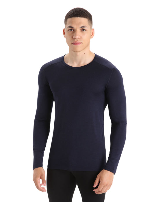 Icebreaker Merino 200 Oasis Long Sleeve Crewe Thermal Top  Midnight Navy Herr - Underställ