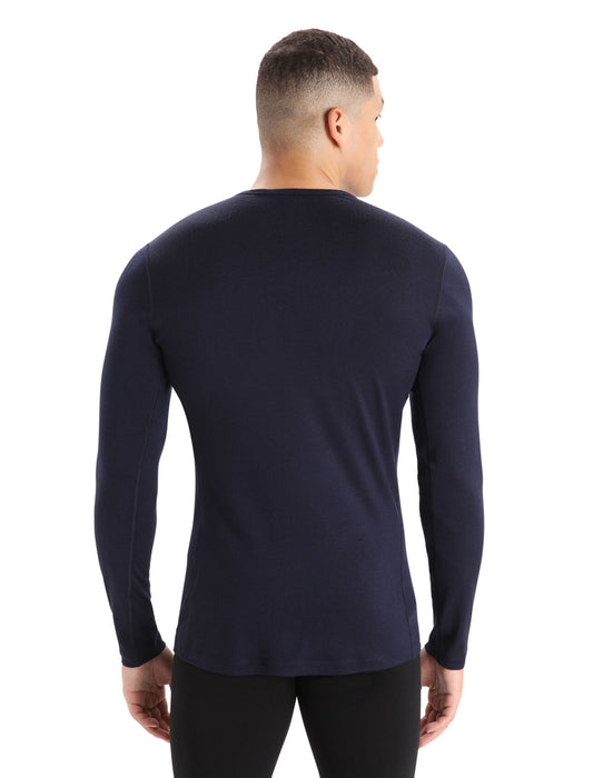 Icebreaker Merino 200 Oasis Long Sleeve Crewe Thermal Top  Midnight Navy Herr - Underställ