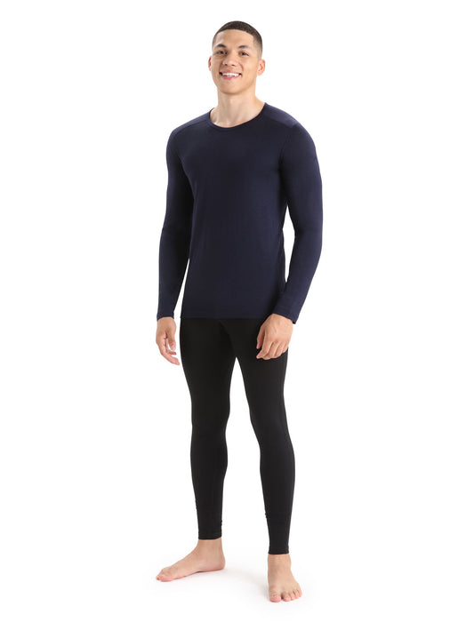 Icebreaker Merino 200 Oasis Long Sleeve Crewe Thermal Top  Midnight Navy Herr - Underställ