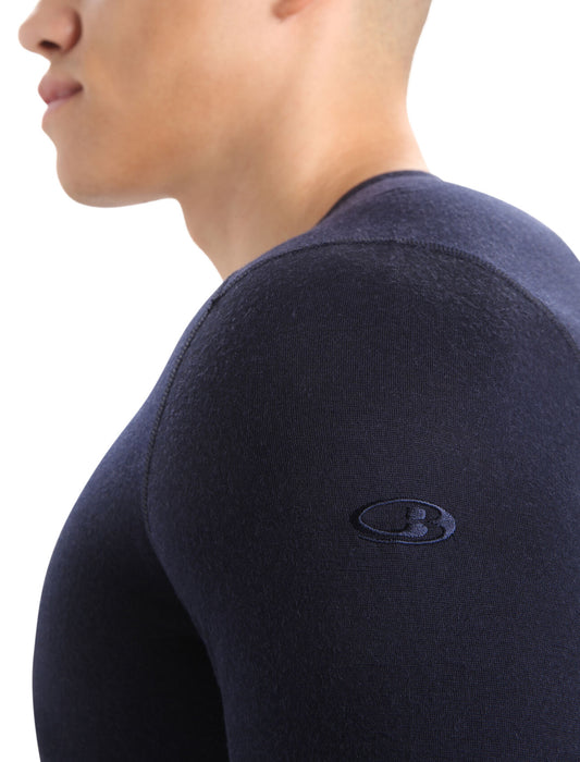 Icebreaker Merino 200 Oasis Long Sleeve Crewe Thermal Top  Midnight Navy Herr - Underställ