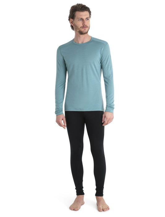 Icebreaker Merino 200 Oasis Long Sleeve Crewe Thermal Top  Cloud Ray Herr - Underställ