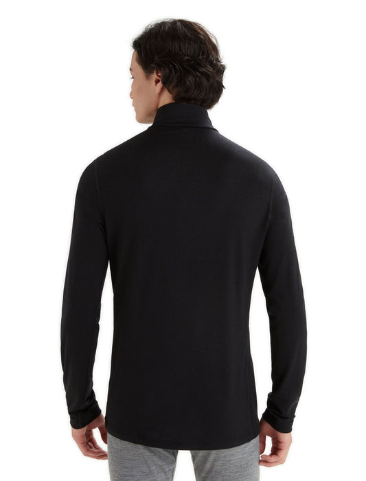 Icebreaker Merino 200 Oasis Long Sleeve Half Zip Thermal Top Black Herr - Underställ