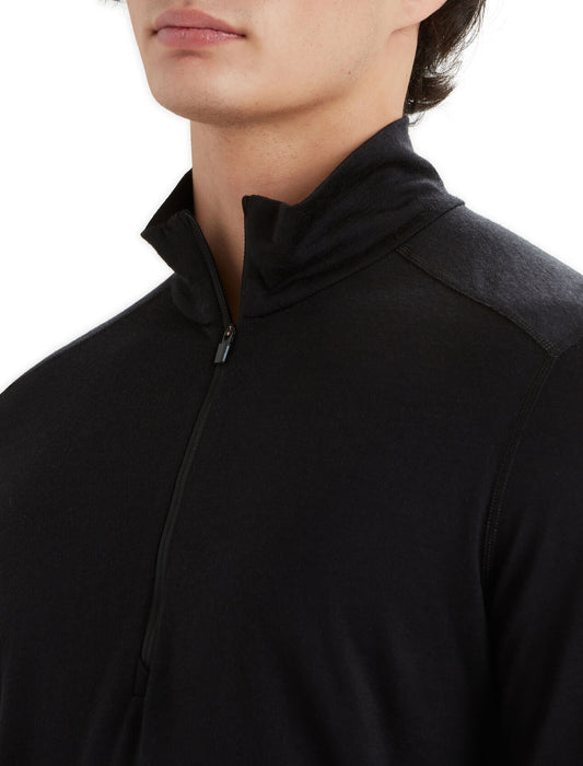 Icebreaker Merino 200 Oasis Long Sleeve Half Zip Thermal Top Black Herr - Underställ