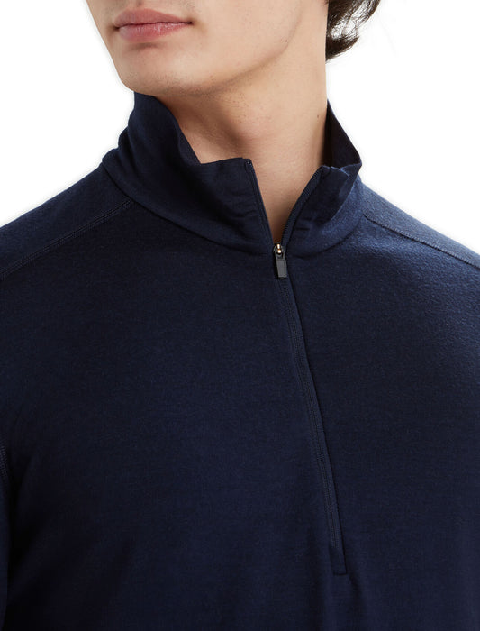 Icebreaker Merino 200 Oasis Long Sleeve Half Zip Thermal Top Midnight Navy Herr - Underställ