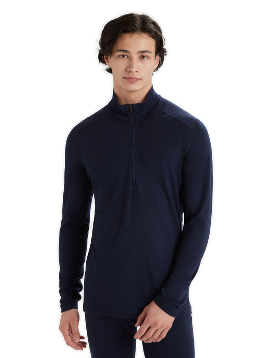 Icebreaker Merino 200 Oasis Long Sleeve Half Zip Thermal Top Midnight Navy Herr - Underställ