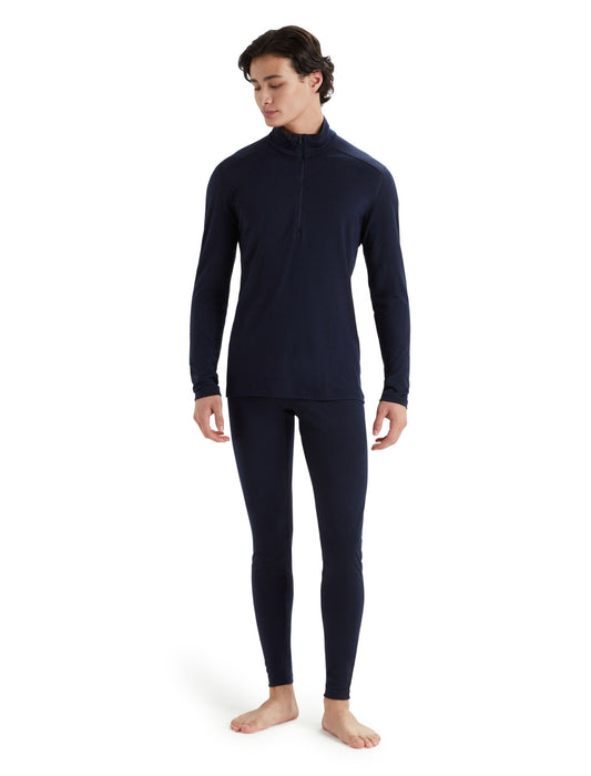 Icebreaker Merino 200 Oasis Long Sleeve Half Zip Thermal Top Midnight Navy Herr - Underställ