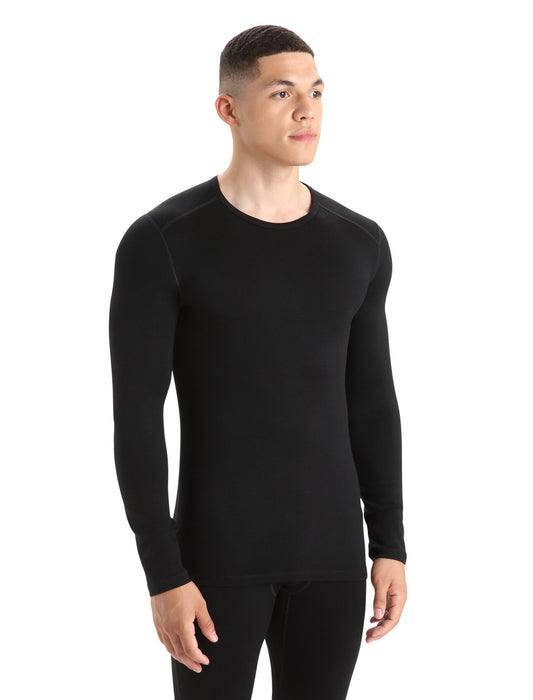 Icebreaker Merino 260 Tech Long Sleeve Crewe Thermal Top Black Herr - Underställ