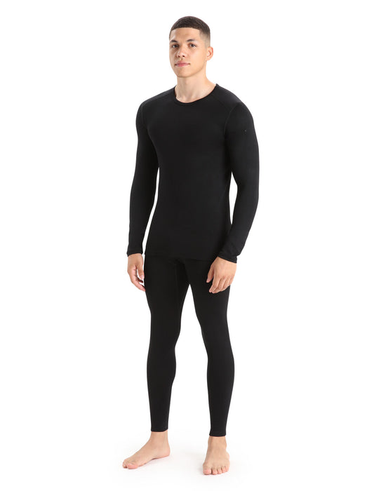 Icebreaker Merino 260 Tech Long Sleeve Crewe Thermal Top Black Herr - Underställ