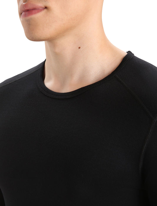 Icebreaker Merino 260 Tech Long Sleeve Crewe Thermal Top Black Herr - Underställ