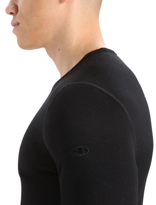 Icebreaker Merino 260 Tech Long Sleeve Crewe Thermal Top Black Herr - Underställ