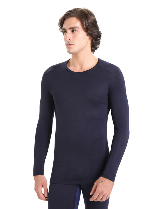 Icebreaker Merino 260 Tech Long Sleeve Crewe Thermal Top Midnight Navy Herr - Underställ