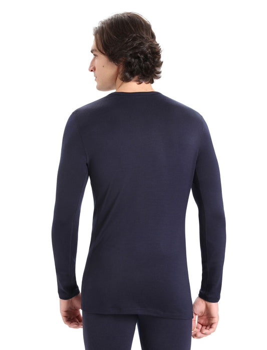 Icebreaker Merino 260 Tech Long Sleeve Crewe Thermal Top Midnight Navy Herr - Underställ