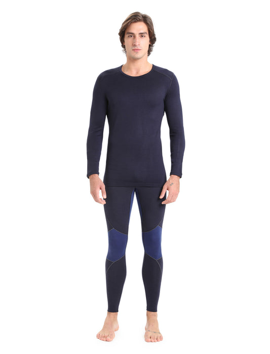 Icebreaker Merino 260 Tech Long Sleeve Crewe Thermal Top Midnight Navy Herr - Underställ