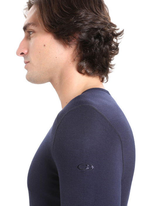 Icebreaker Merino 260 Tech Long Sleeve Crewe Thermal Top Midnight Navy Herr - Underställ