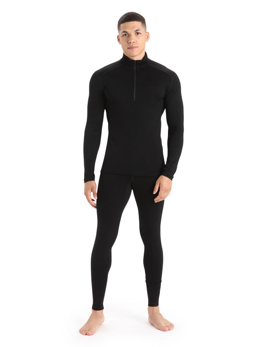 Icebreaker Merino 260 Tech Long Sleeve Half Zip Thermal Top  Black Herr - Underställ