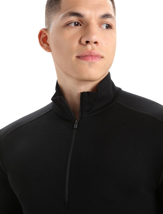 Icebreaker Merino 260 Tech Long Sleeve Half Zip Thermal Top  Black Herr - Underställ