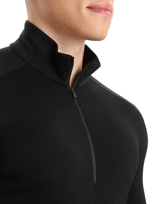 Icebreaker Merino 260 Tech Long Sleeve Half Zip Thermal Top  Black Herr - Underställ