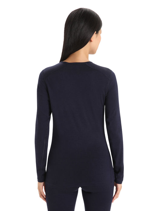 Icebreaker Merino 200 Oasis Long Sleeve Crewe Thermal Top  Midnight Navy Dam - Underställ Dam