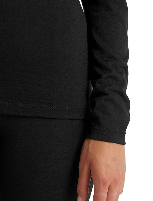 Icebreaker Merino 200 Oasis Long Sleeve Half Zip Thermal Top  Black Dam - Underställ Dam