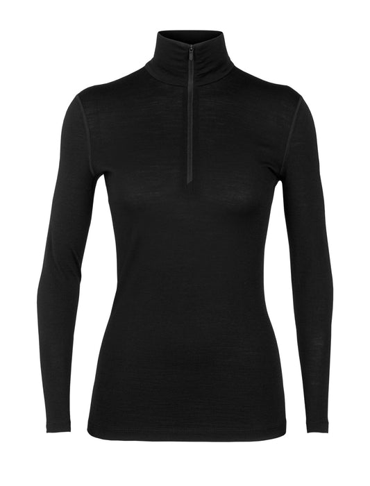 Icebreaker Merino 200 Oasis Long Sleeve Half Zip Thermal Top  Black Dam - Underställ Dam