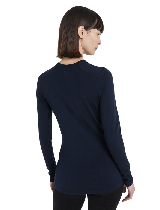 Icebreaker Merino 260 Tech Long Sleeve Crewe Thermal Top  Midnight Navy Dam - Underställ Dam