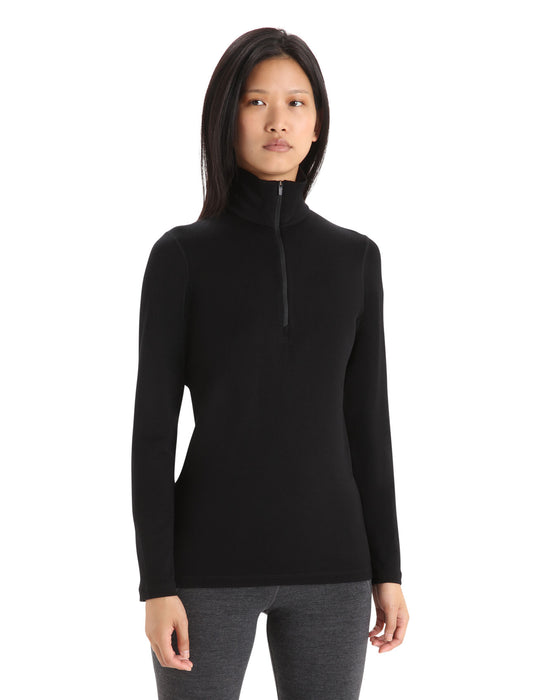 Icebreaker Merino 260 Tech Long Sleeve Half Zip Thermal Top  Black Dam - Underställ Dam