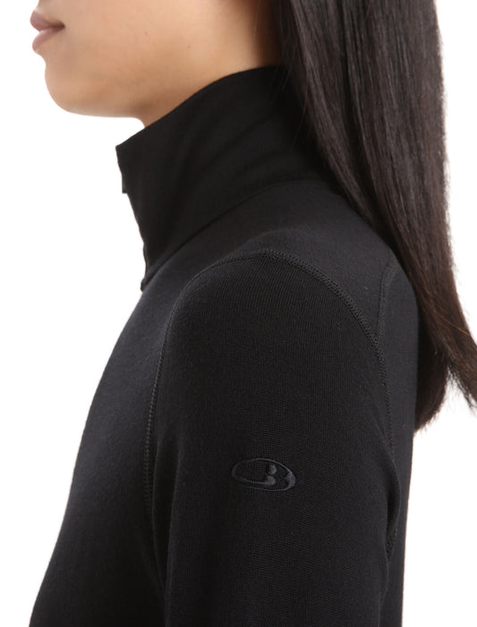 Icebreaker Merino 260 Tech Long Sleeve Half Zip Thermal Top  Black Dam - Underställ Dam