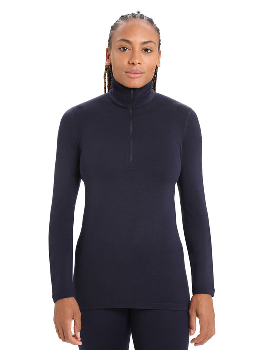 Icebreaker Merino 260 Tech Long Sleeve Half Zip Thermal Top  Midnight Navy Dam - Underställ Dam