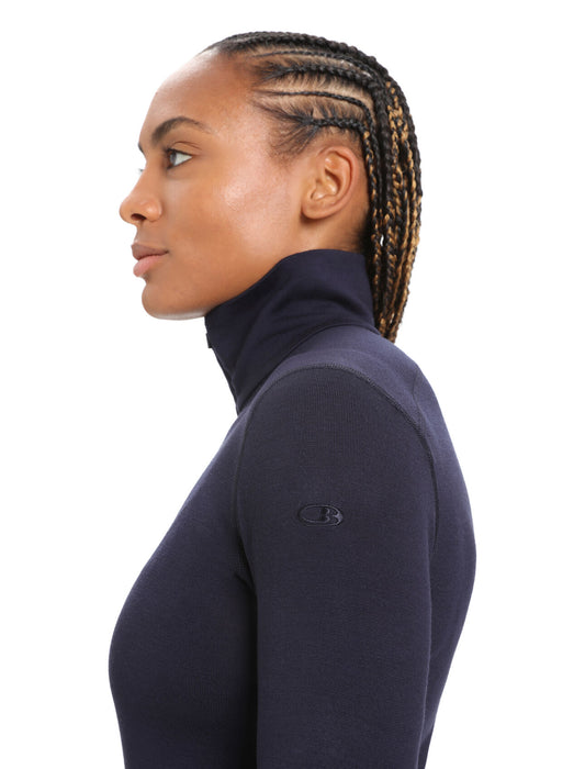 Icebreaker Merino 260 Tech Long Sleeve Half Zip Thermal Top  Midnight Navy Dam - Underställ Dam