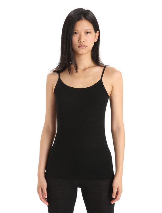 Icebreaker Merino 175 Everyday Cami Thermal Singlet Black Dam - Underställ Dam