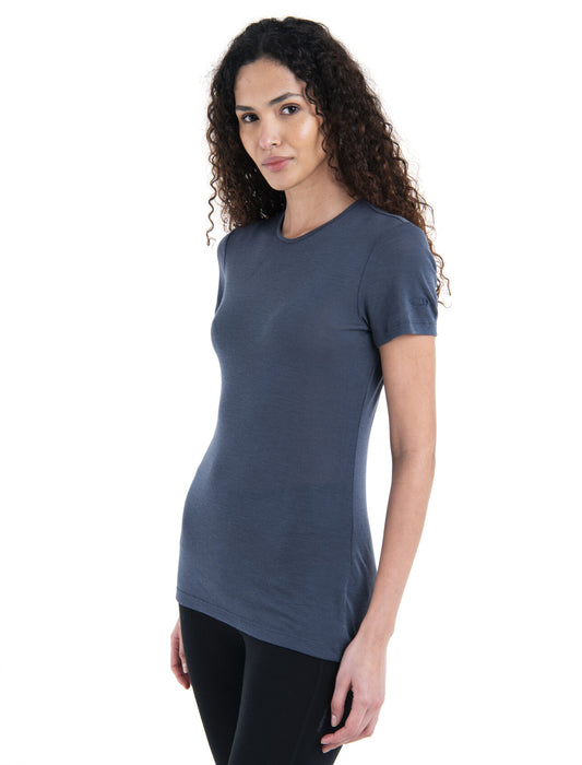 Icebreaker Merino 175 Everyday Short Sleeve Crewe Thermal Top  Graphite Dam - Underställ Dam