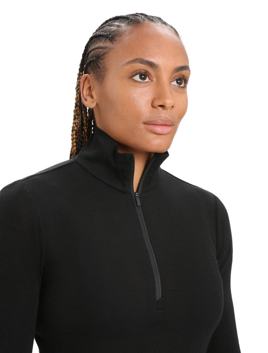 Icebreaker Merino 175 Everyday Long Sleeve Half Zip Thermal Top  Black Dam - Underställ Dam