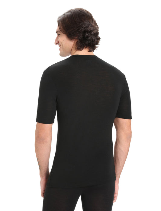 Icebreaker Merino 175 Everyday Short Sleeve Crewe Thermal Top Black Herr - Underställ