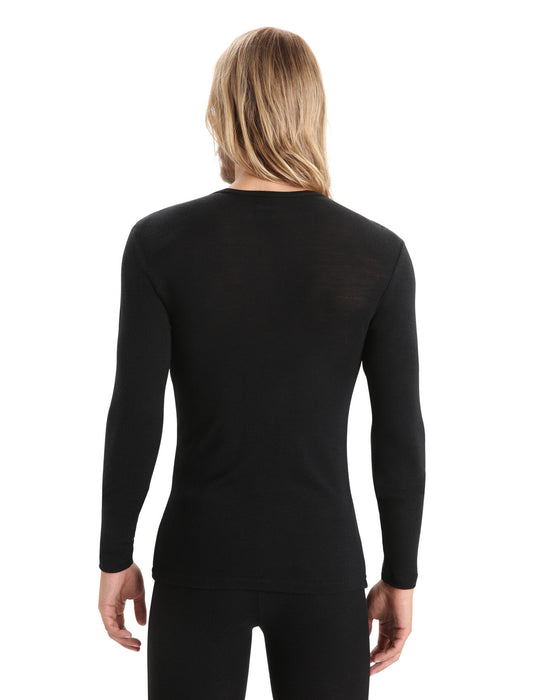 Icebreaker Merino 175 Everyday Long Sleeve Crewe Thermal Top Black Herr - Underställ