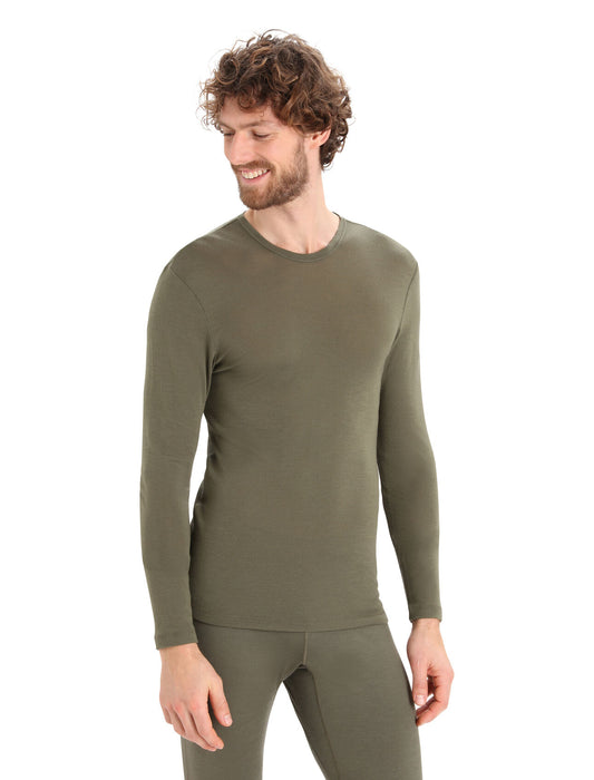 Icebreaker Merino 175 Everyday Long Sleeve Crewe Thermal Top Loden Herr - Underställ