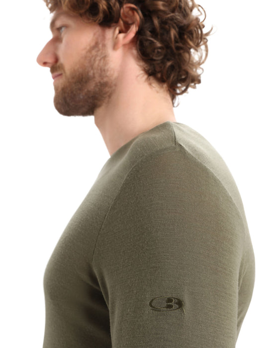 Icebreaker Merino 175 Everyday Long Sleeve Crewe Thermal Top Loden Herr - Underställ