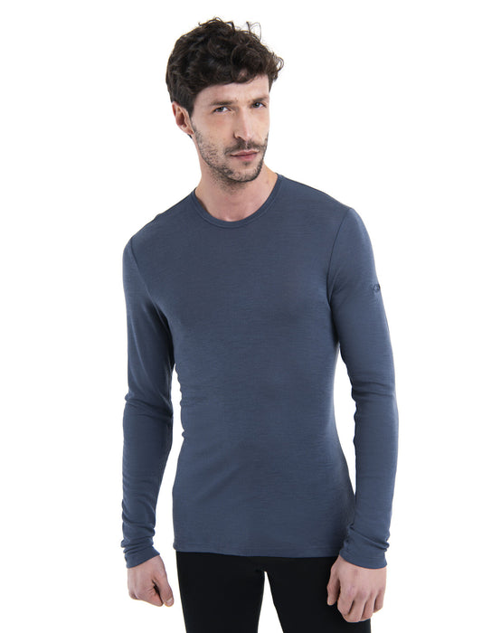 Icebreaker Merino 175 Everyday Long Sleeve Crewe Thermal Top  Graphite Herr - Underställ