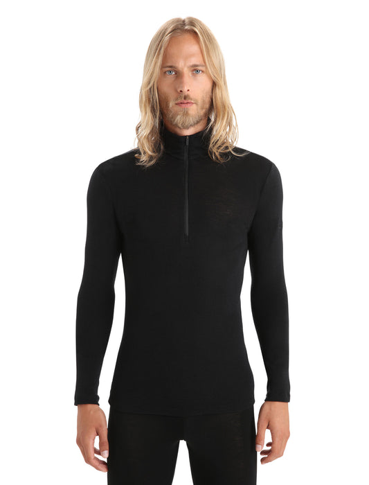 Icebreaker Merino 175 Everyday Long Sleeve Half Zip Thermal Top Black Herr - Underställ